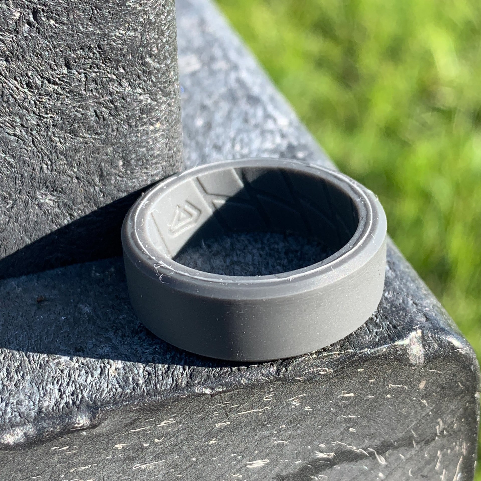 Cool Grey Silicone Bevelled Edge Ring